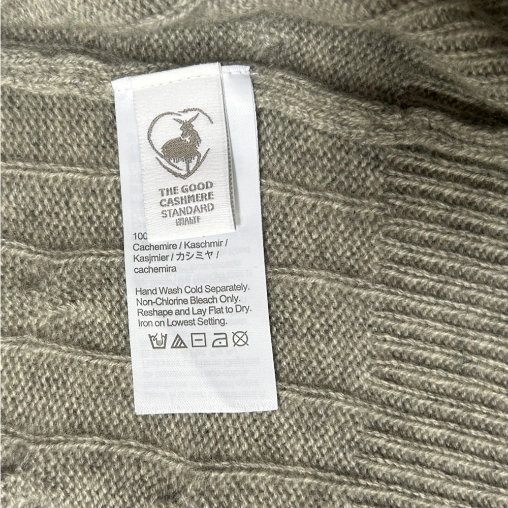 J. Crew Cashmere Lightweight Cable Knit Sweater in Heather Grey, Size XL